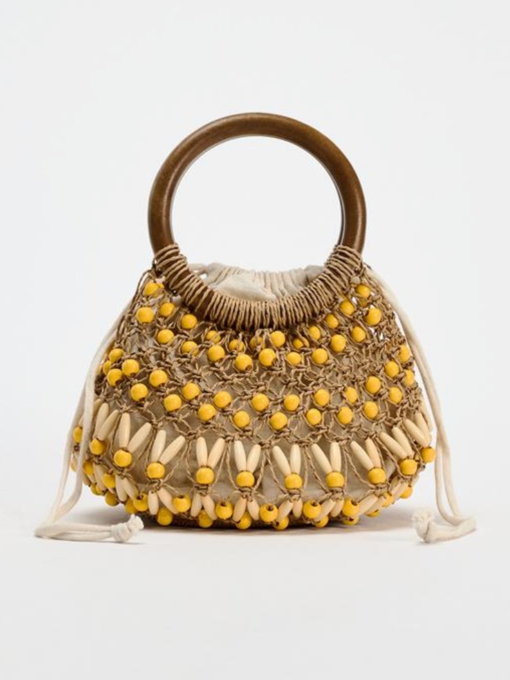 Zara Beaded Mini Bucket Bag